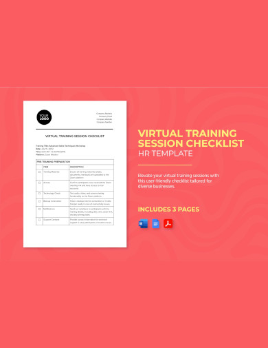 virtual training session checklist hr