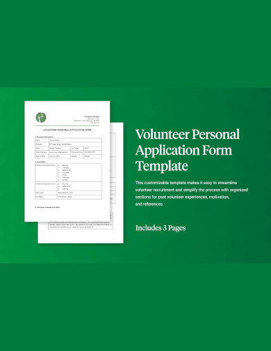 volunteer personal application form