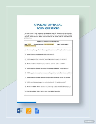 appraisal form format