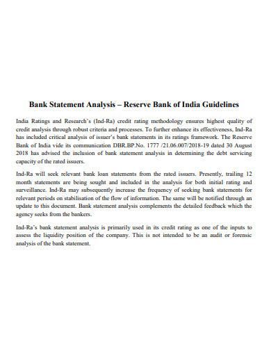 bank statement analysis template