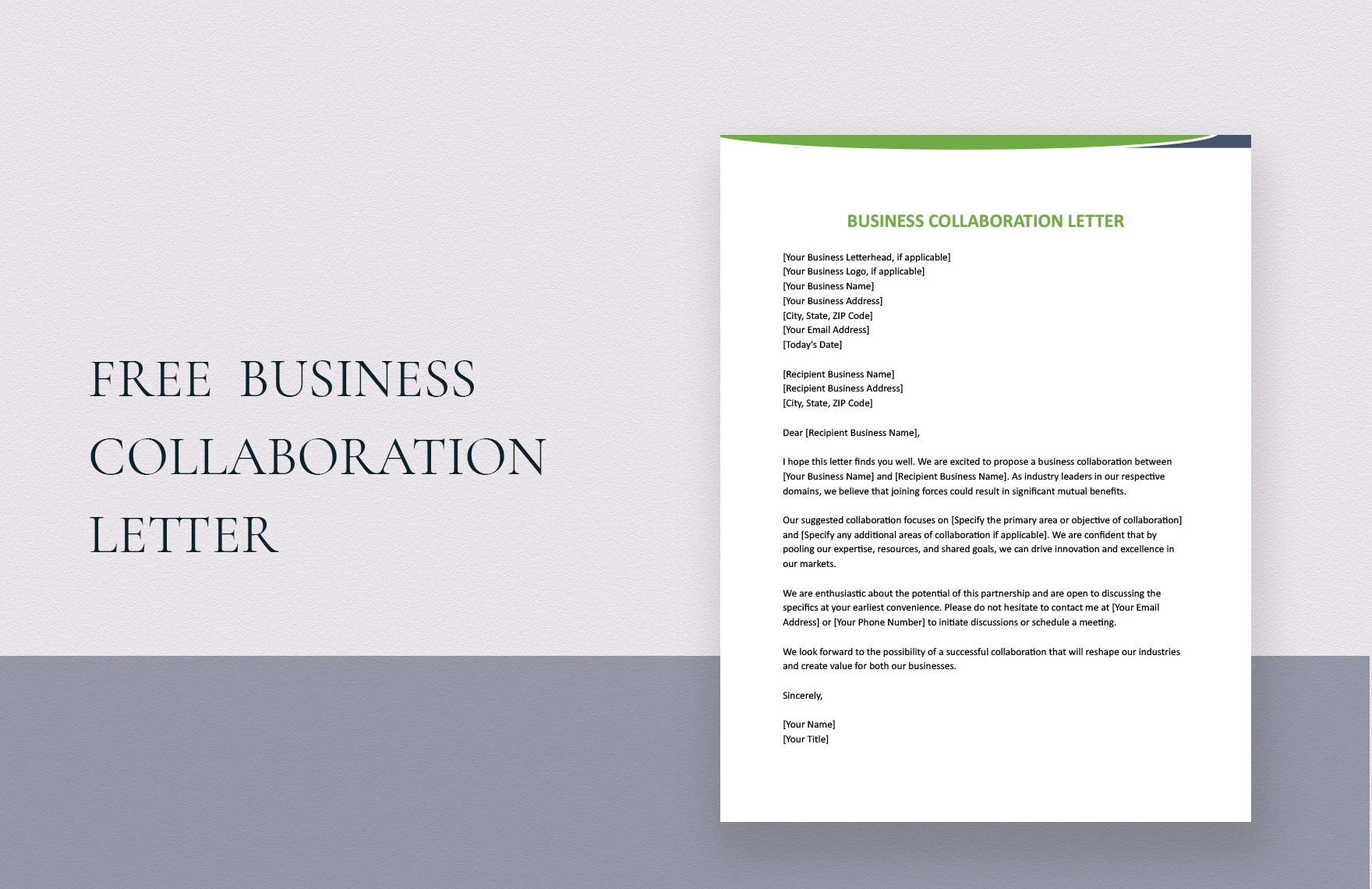 business collaboration letter template