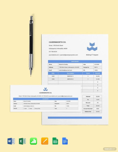 cash receipt template word