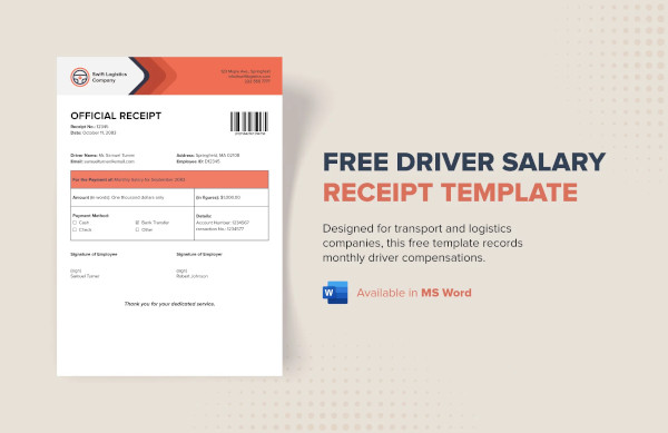 driver salary receipt
