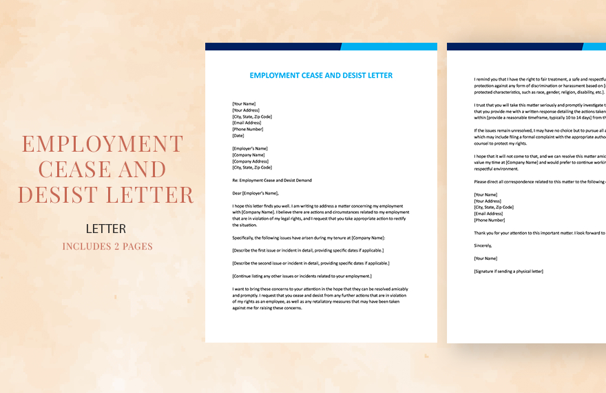 employment cease and desist letter template