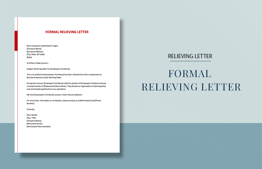 formal relieving letter