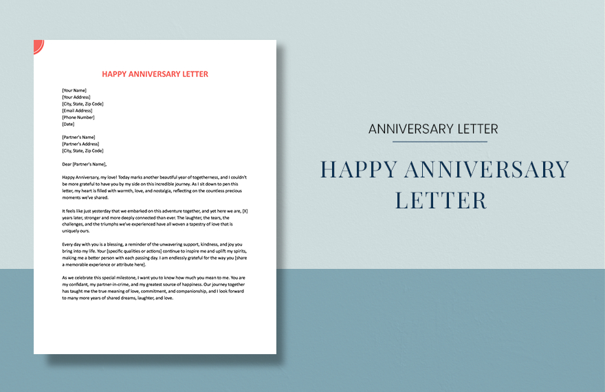 11 FREE Anniversary Letter Samples & Templates in MS Word | Google Docs