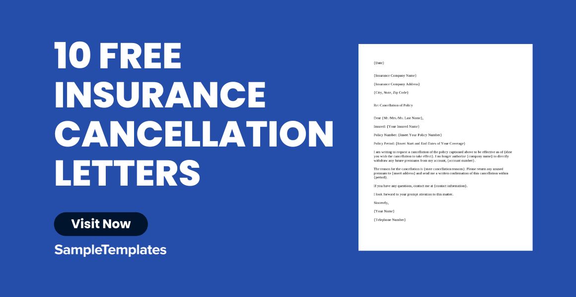 10 FREE Insurance Cancellation Letter Templates Samples Cancel Home