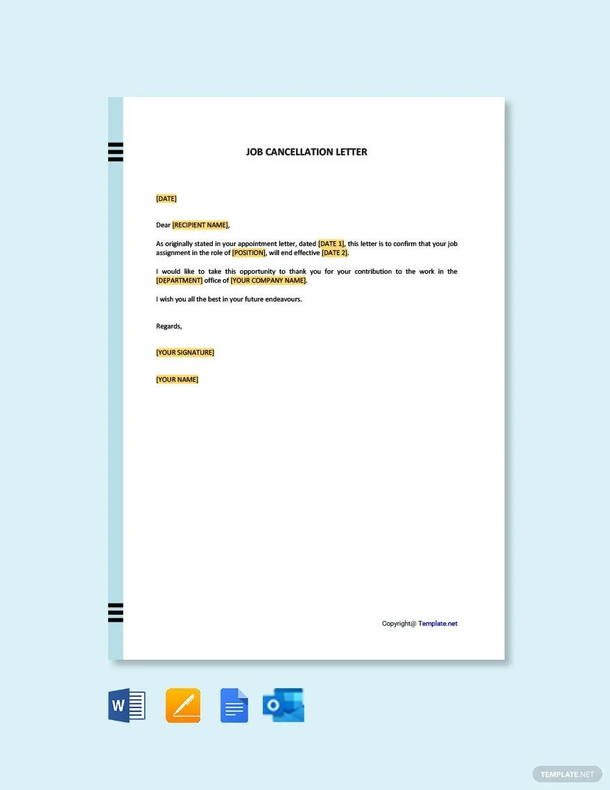 job cancellation letter template