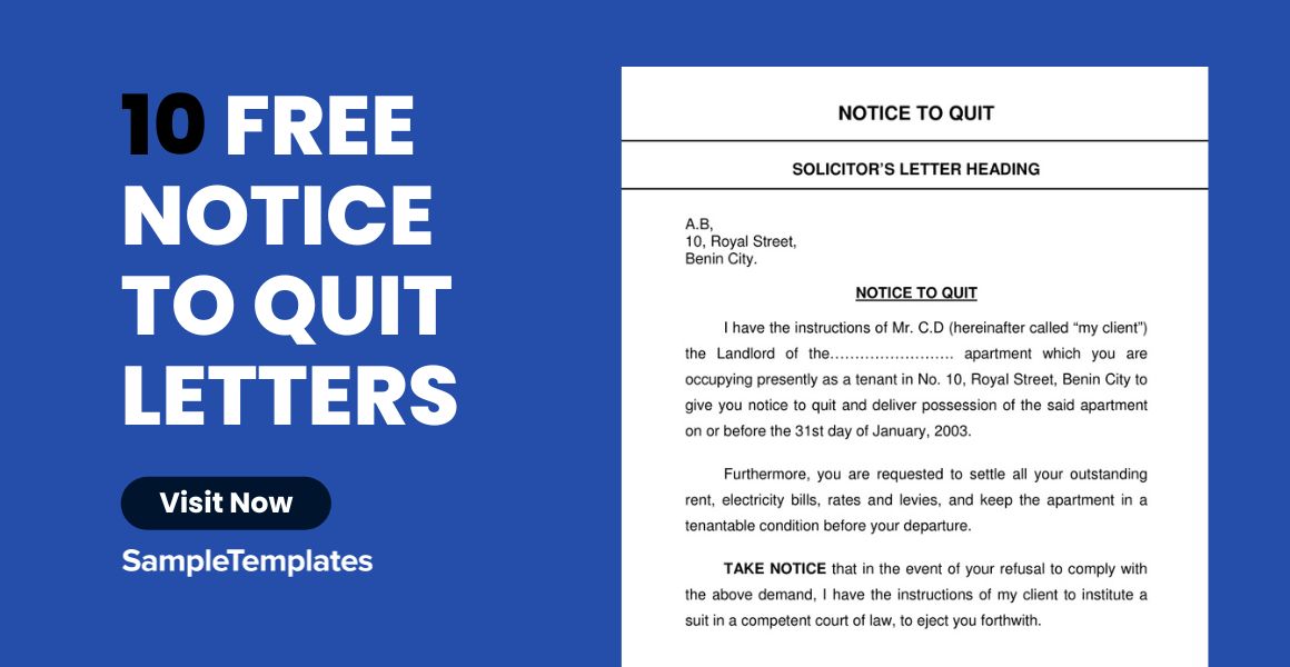 notice to quit letters