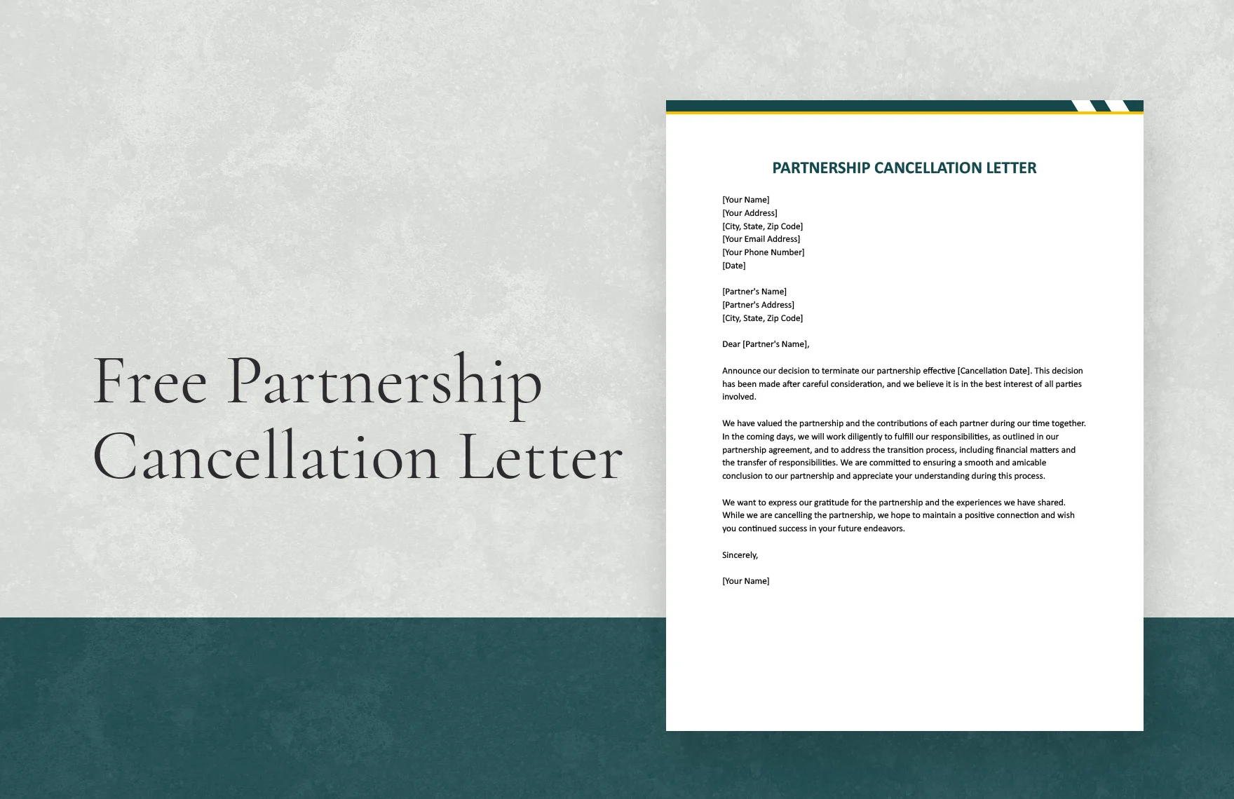 partnership cancellation letter template