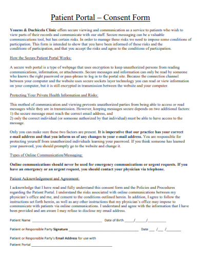 patient portal consent form template