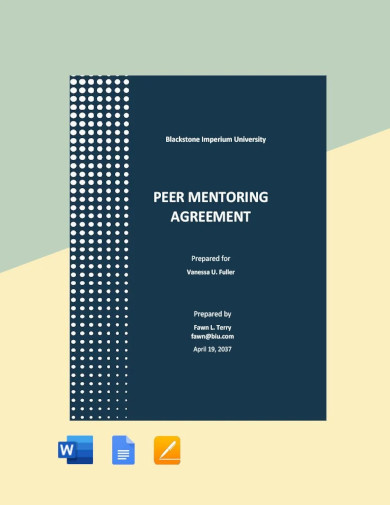 peer mentoring agreement template