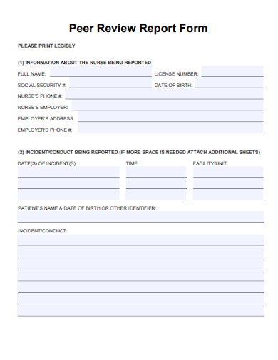 peer review report form template