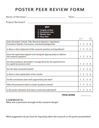 poster peer review form template