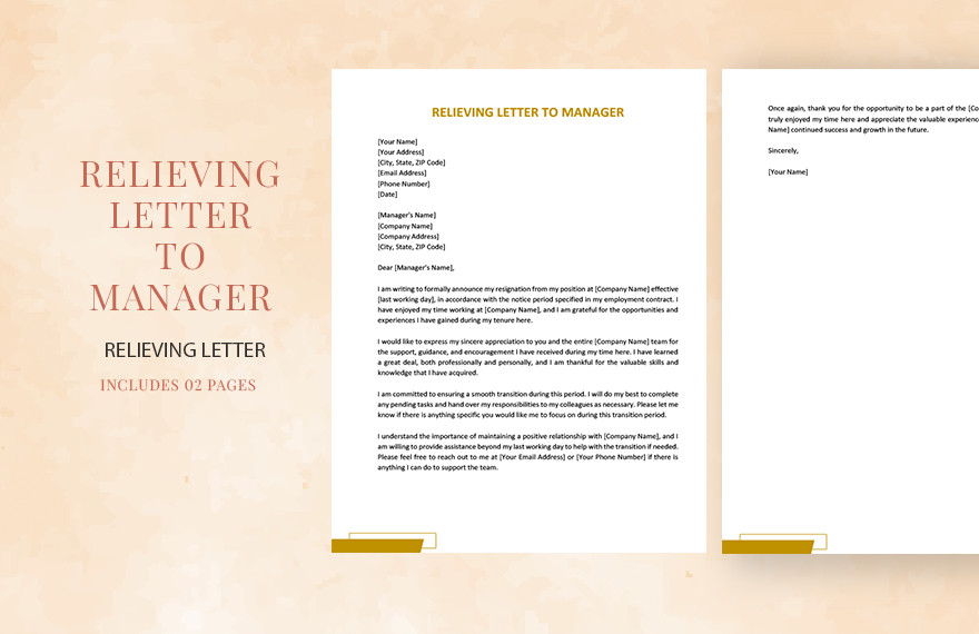 relieving letter to manager