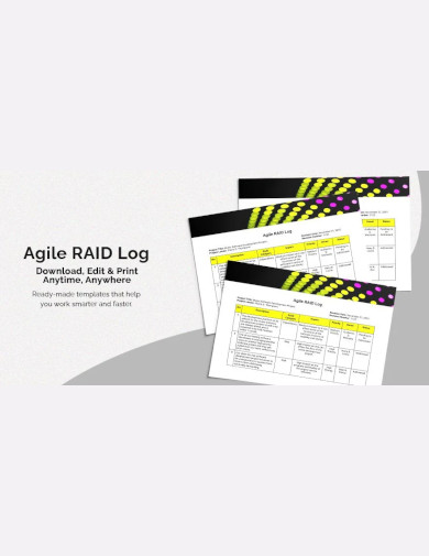 sample agile raid log template