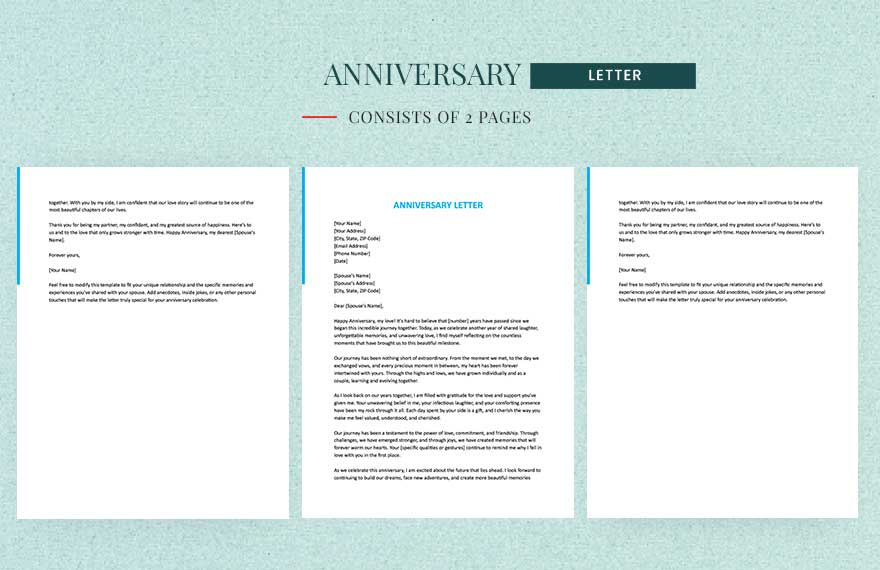 sample anniversary letter