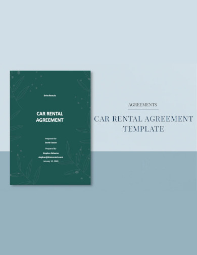 sample car rental agreement template
