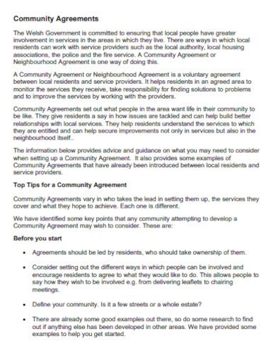 sample community agreement template