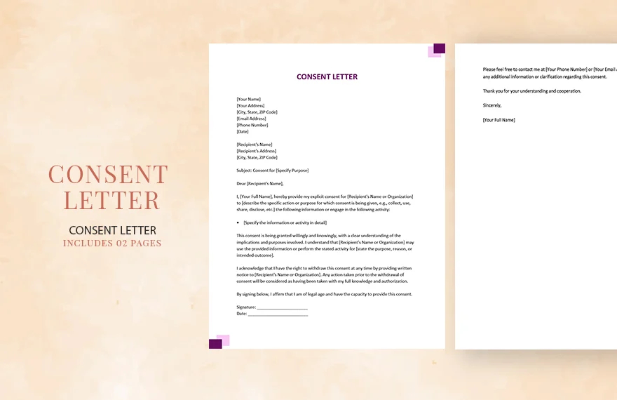 sample consent letter template
