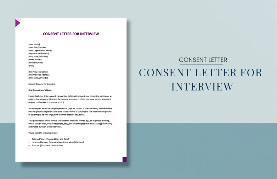 sample consent letter for interview