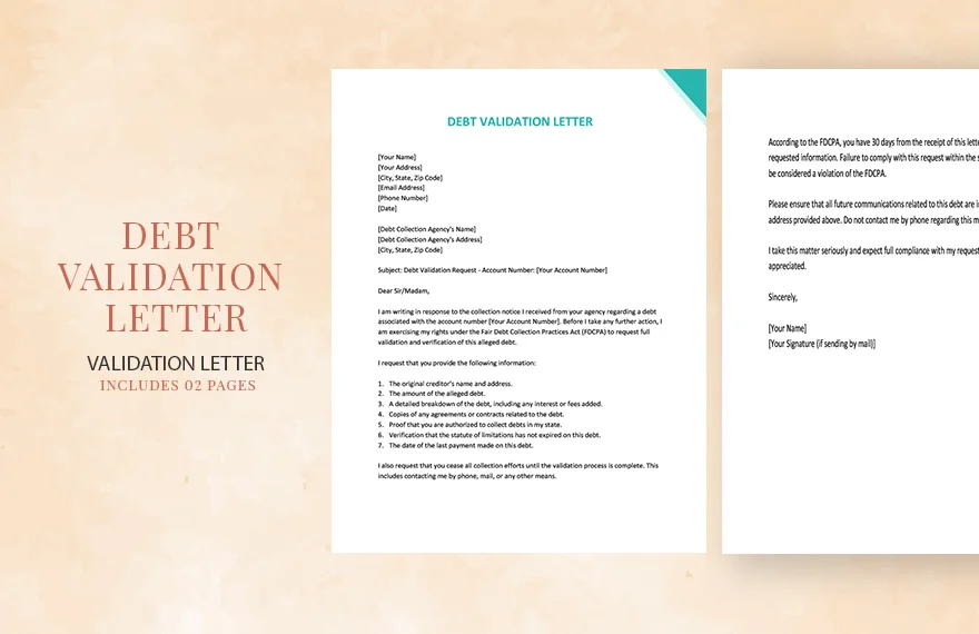 sample debt validation letter template