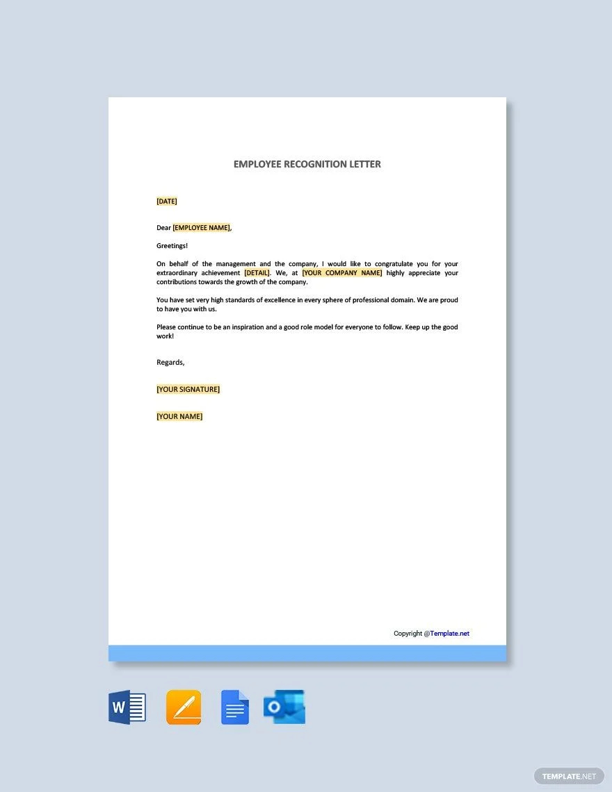 sample employee recognition letter