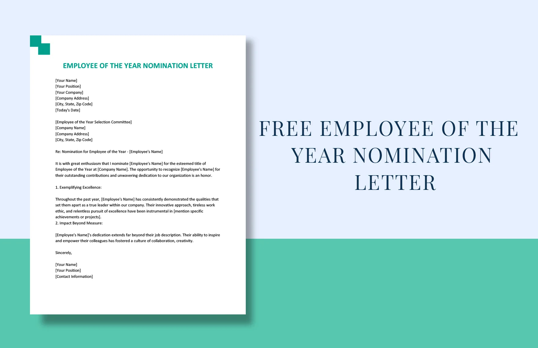 Writing A Nomination Letter For An Employee