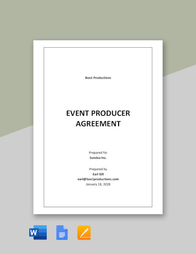 sample event producer agreement template