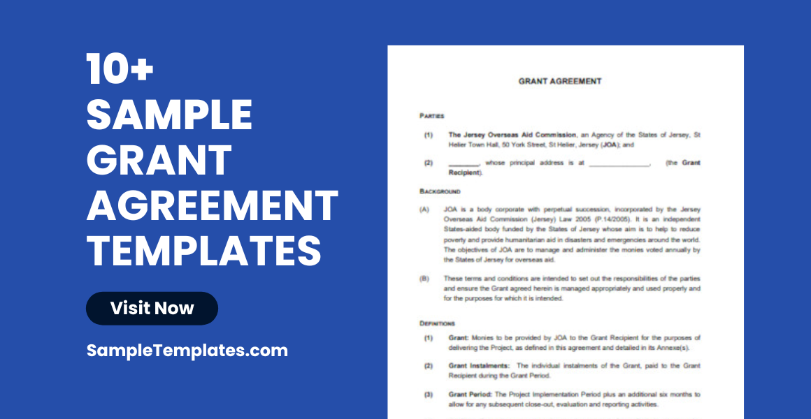 FREE 10  Grant Agreement Samples In MS Word Apple Pages PDF