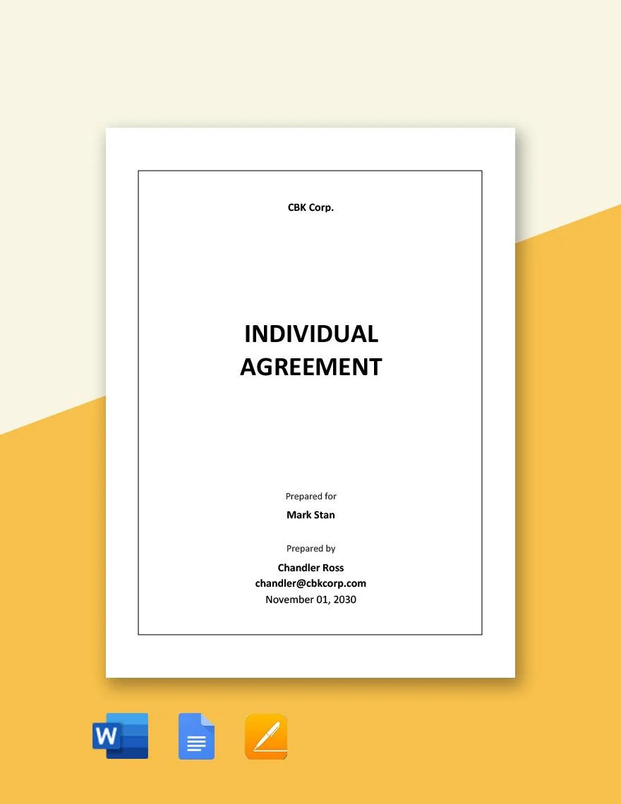sample individual agreement template