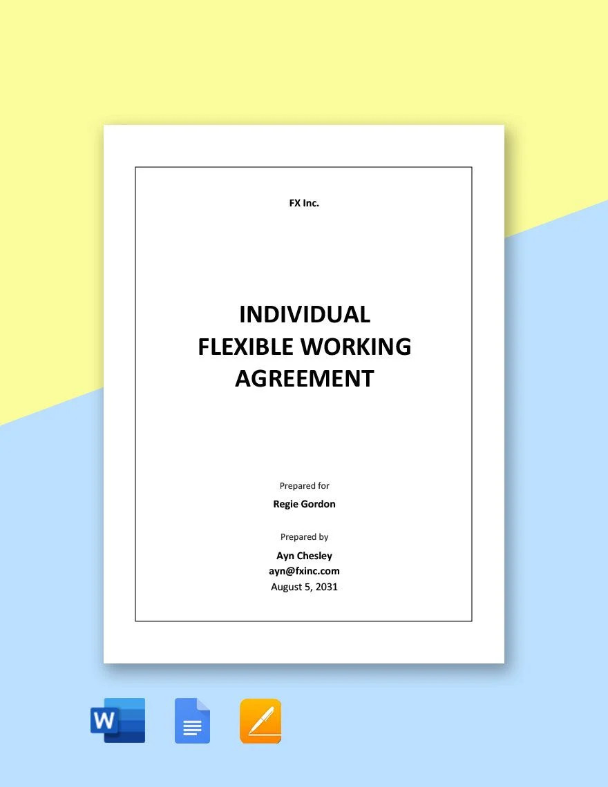 sample individual flexible working agreement template