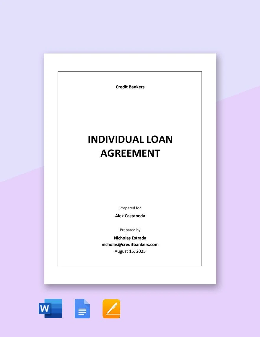 sample individual loan agreement template