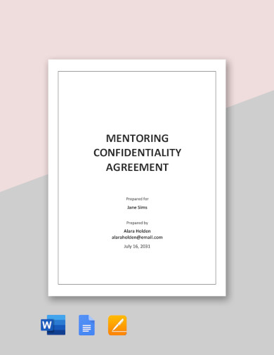 sample mentoring confidentiality agreement template