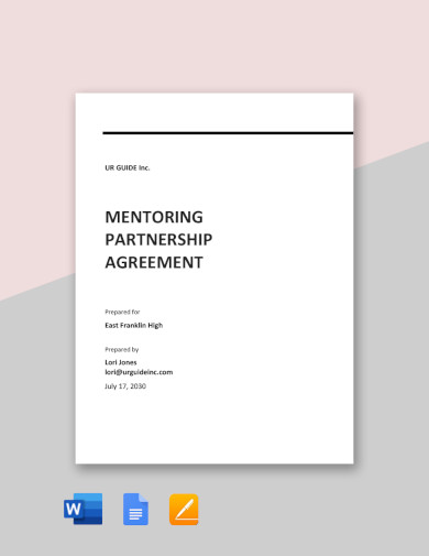 sample mentoring partnership agreement template