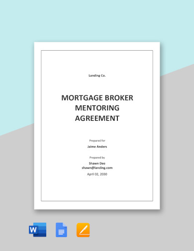 sample mortgage broker mentoring agreement template