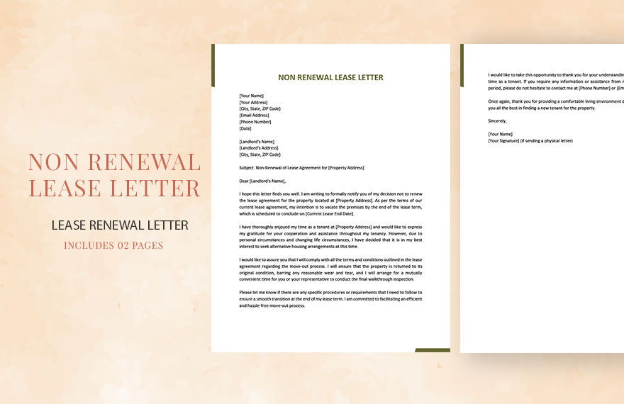 sample non renewal lease letter