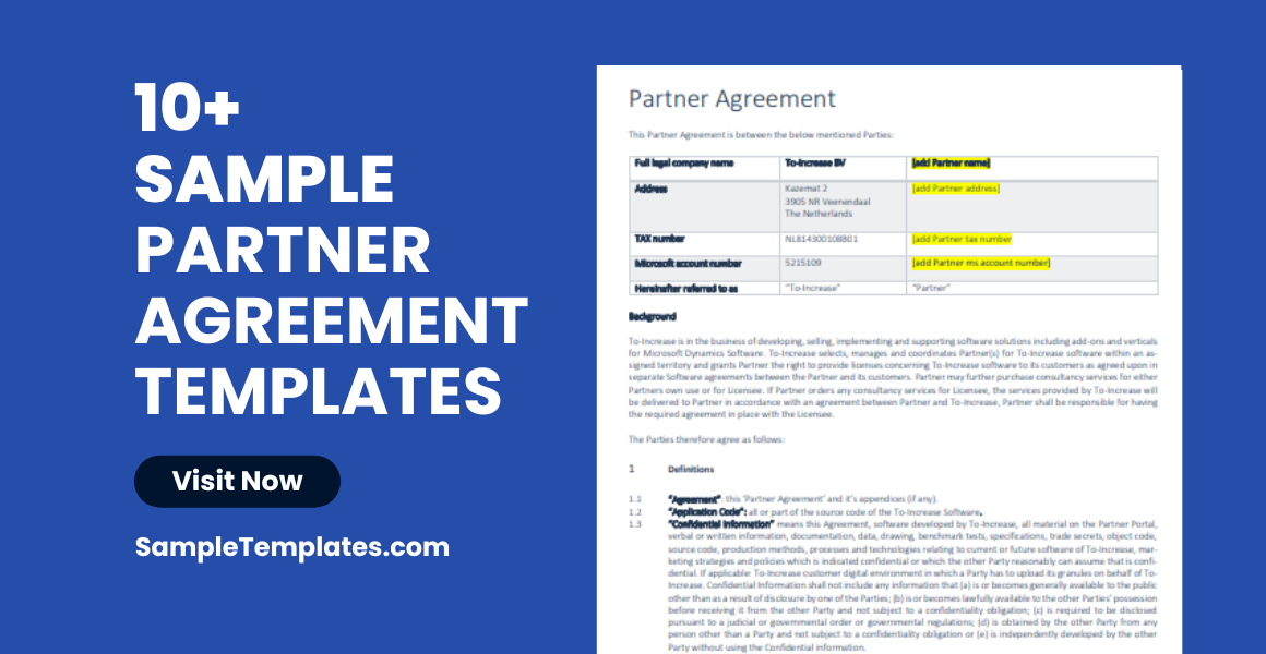 sample partner agreement