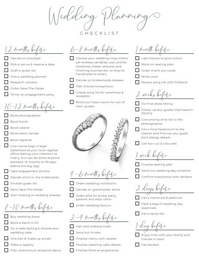sample printable wedding planning template