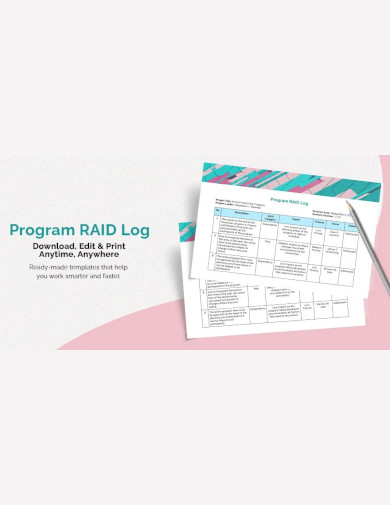 sample program raid log template
