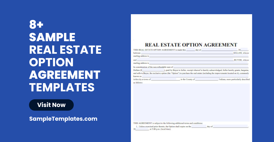 sample real estate option agreement