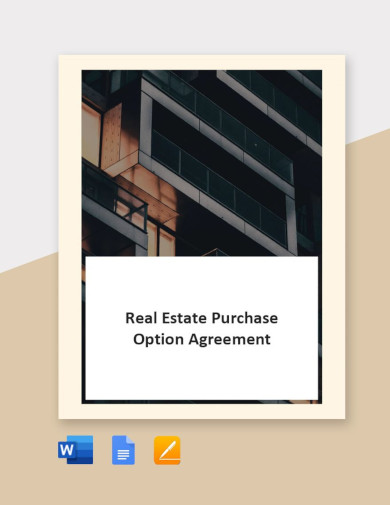 sample real estate purchase option agreement template