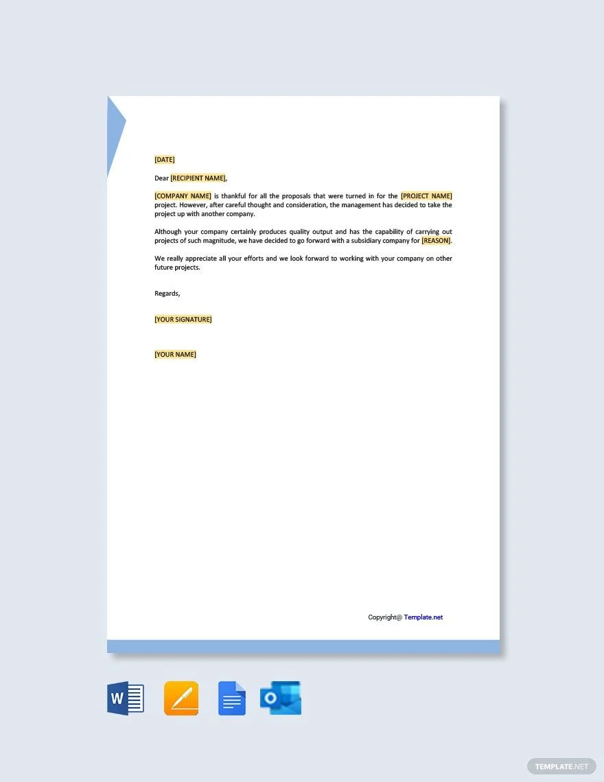 sample rejection letter template