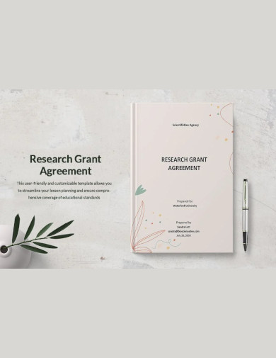sample research grant agreement template