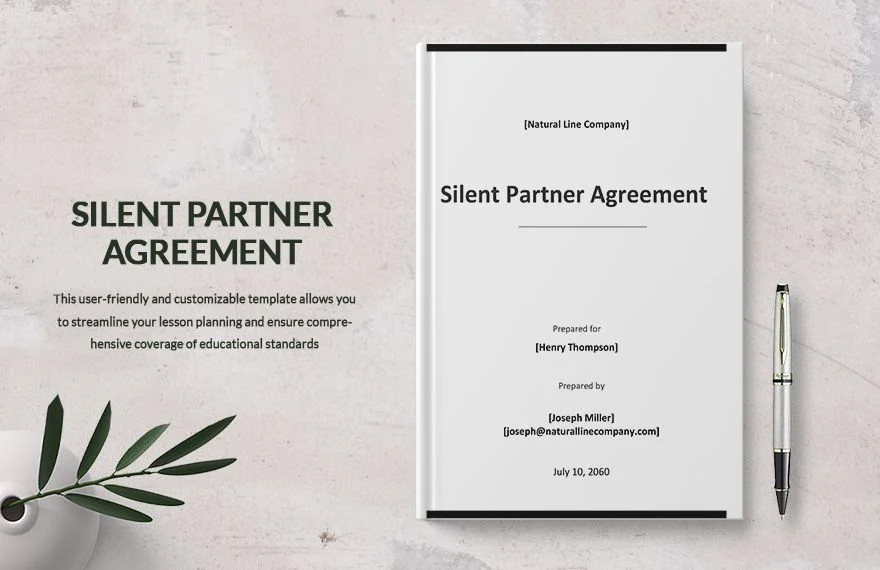 sample silent partner agreement template
