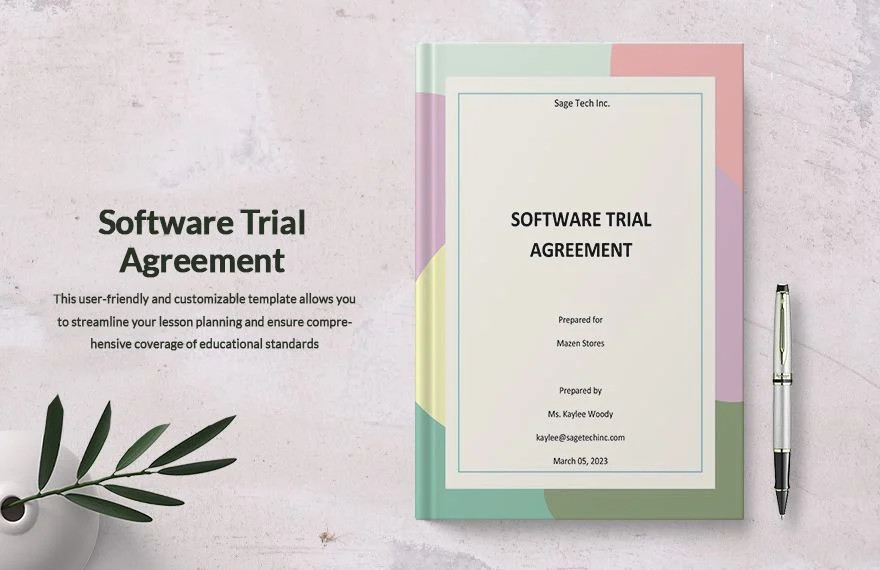 sample software trial agreement template