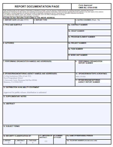 sample standard form report