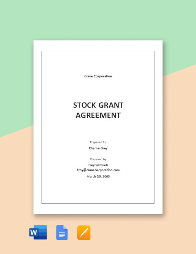 sample stock grant agreement template
