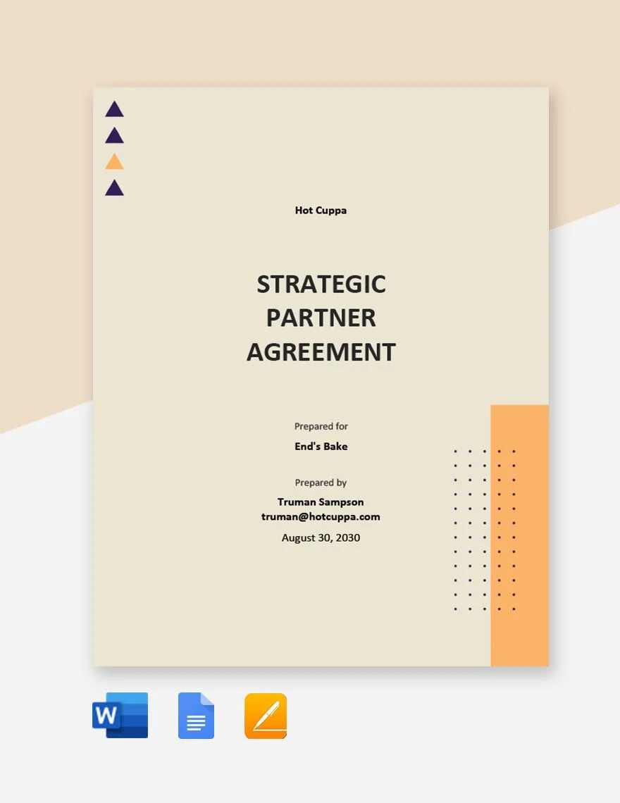 sample strategic partner agreement template