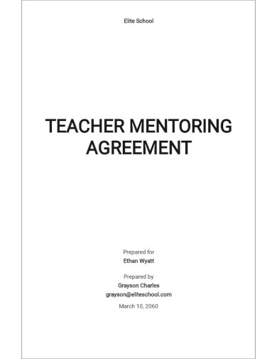sample teacher mentoring agreement template